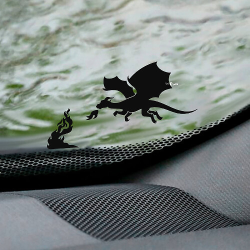 Windshield Dragon Easter Egg Corner Vinyl Decal Sticker Graphic 2 1