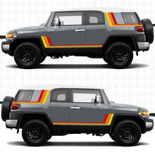 Vintage Retro Stripes Side Decals Stickers Graphics For Toyota FJ Cruiser 3