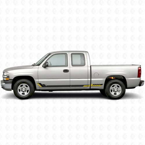 Racing Line Door & Rocker Panel Vinyl Stripes for Chevrolet Silverado 1500 GMT800 1999-2007_1