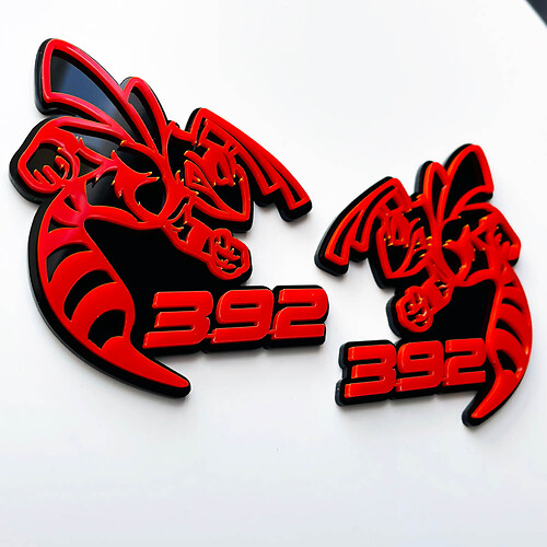 Hornet Bee 392 3D Badge Grey vs Red Fender Badges Emblem
