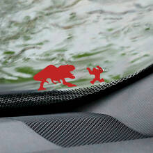 T-Rex and Yeti Bigfoot Windshield Easter Egg Corner Decal - Custom Vinyl Graphic
 2