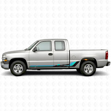Retro Mountain Wave Door & Rocker Panel Vinyl Stripes for Chevrolet Silverado 1500 GMT800 1999-2007_2