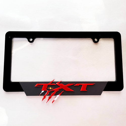 Red Claw Marks Custom TXT US Format Universal License Plate Cover for RAM 1500 TRX