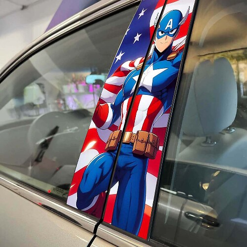 American Capitan Pillar Doors Vinyl Decal Sticker