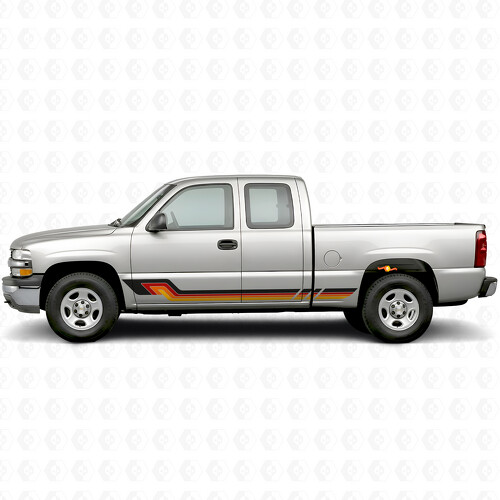 Retro Parallel Door & Rocker Panel Vinyl Stripes for Chevrolet Silverado 1500 GMT800 1999-2007
