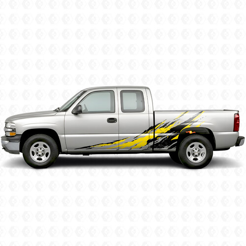 Distressed Splash Door & Bedside Vinyl Stripes for Chevrolet Silverado 1500 GMT800 1999-2007_1