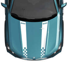 BMW X5 G05 Bonnet Checkered Stripes Decal - Vinyl M Performance 2