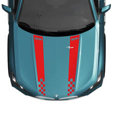 BMW X5 G05 Hood Checkered Stripe Decal - Vinyl M Performance 2
 3