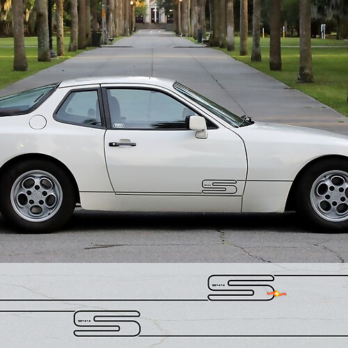 Porsche 944 Turbo Three Stripes Hood Roof Kit - Custom Vinyl Decal Graphics
