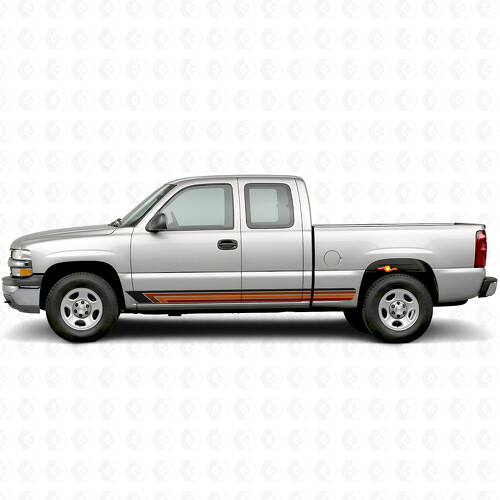 Vintage Band Door & Rocker Panel Vinyl Stripes for Chevrolet Silverado 1500 GMT800 1999-2007_1