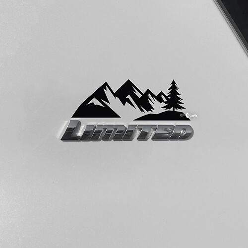 Mountains Trees Decal Sticker Over Toyota 4Runner Limited Badge
 1