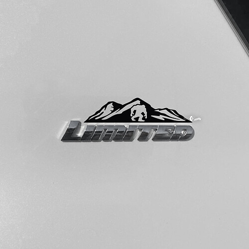 Mountains Trees Decal Sticker Over Toyota 4Runner Limited Badge
