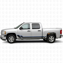 Angular Outline Door & Rocker Panel Vinyl Stripes for Chevrolet Silverado 1500 GMT900 2007-2013_3