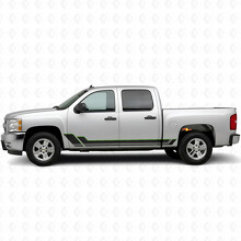 Angular Outline Door & Rocker Panel Vinyl Stripes for Chevrolet Silverado 1500 GMT900 2007-2013_4