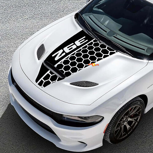 Honeycomb Bonnet Vinyl Racing Decal Sticker 2 for Dodge Challenger or Charger