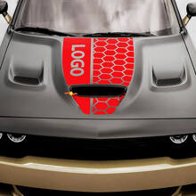 Custom Logo Honeycomb Style Hood Vinyl Decal for Dodge Challenger or Charger_5