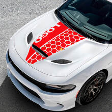 Custom Logo Honeycomb Style Hood Vinyl Decal for Dodge Challenger or Charger_6
