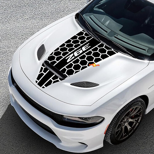 Hood Dodge 392 Honeycomb Challenger or Charger Hemi Vinyl Racing Decal Sticker
