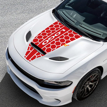 Custom Honeycomb Style Hood Stripes Vinyl Decal for Dodge Challenger or Charger_3