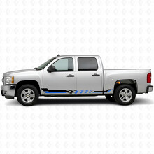 Checkered Racing Door & Rocker Panel Vinyl Stripes for Chevrolet Silverado 1500 GMT900 2007-2013_3