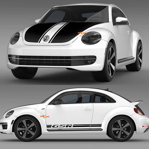 VW Volkswagen Beetle GSR Rally Stripes Full Kit Decals Stickers
