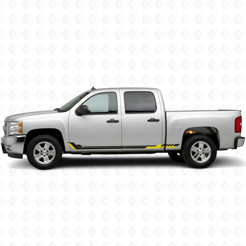 Racing Line Door & Rocker Panel Vinyl Stripes for Chevrolet Silverado 1500 GMT900 2007-2013