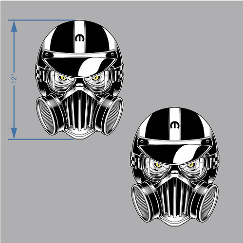 Side Hole Bee in Helmet Stickers Decals Graphics Vinyl Dodge Challenger Charger
