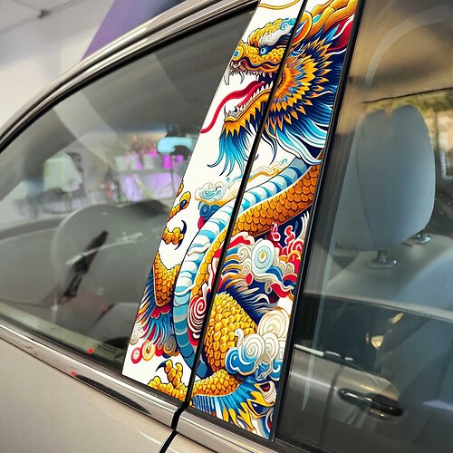 US American Anime style Pillar Doors Car Decal Sticker Wrap Custom Vinyl Graphics for Vehicle Styling
