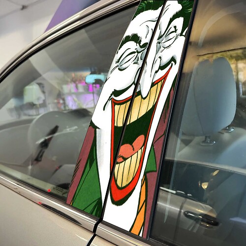 Joker style Pillar Doors Car Decal Sticker Wrap Custom Vinyl Graphics for Vehicle Styling
