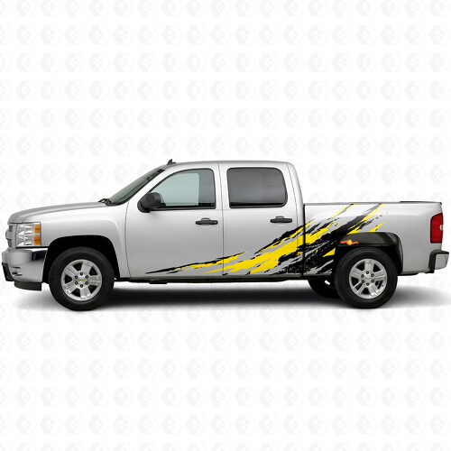 Distressed Splash Door & Bedside Vinyl Stripes for Chevrolet Silverado 1500 GMT900 2007-2013