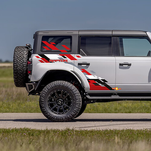 Rear Side Panel Vinyl Decal Sticker Graphics Kit fit fit Ford Bronco Raptor Style
