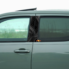 Topographic map style Pillar Doors Car Decal Sticker Wrap
 6