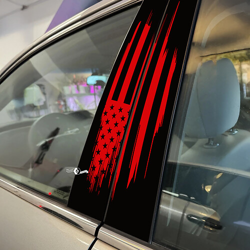US USA Flag American Flag Patriotic style Pillar Doors Car Decal Vinyl Sticker Wrap
