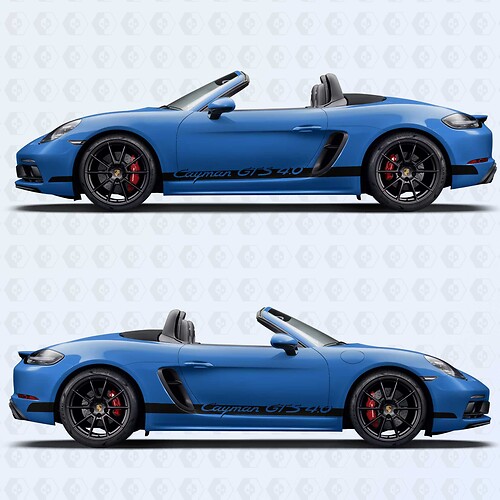 Porsche Cayman GTS 4.0 Side Stripes Kit Decal Sticker
