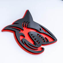 Shark Hellshark 3D Badge Fender Badges Emblem Black and Red
 3