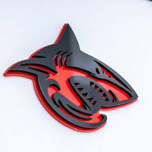 Shark Hellshark 3D Badge Fender Badges Emblem Black and Red
 3