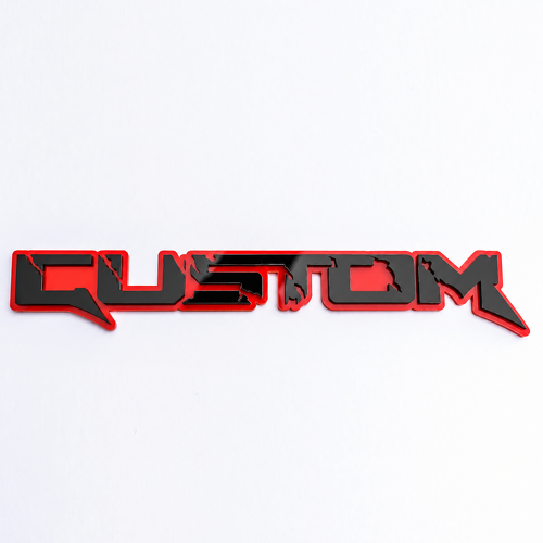 Raptor Style Black Red Custom 3D Fender Tailgate Badge