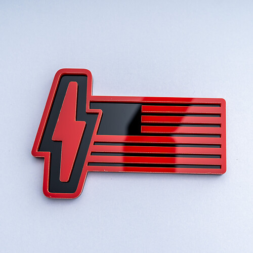 Ford 150 Lightning US Flag 3D Badge - Custom Fender Badges Emblem Red and Black
