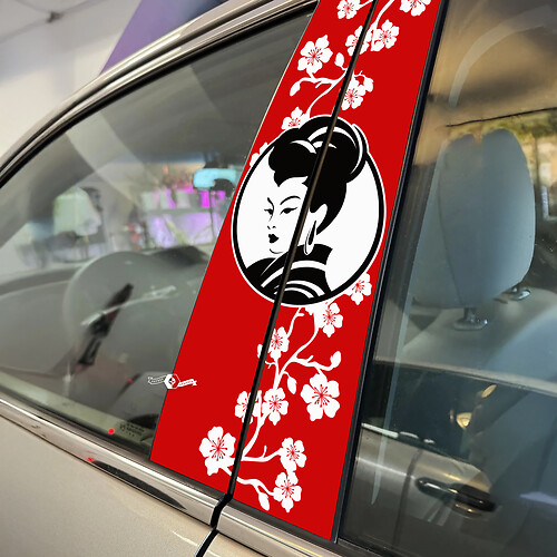 Japanese Style Pillar Doors Car Decal Vinyl Sticker Wrap
