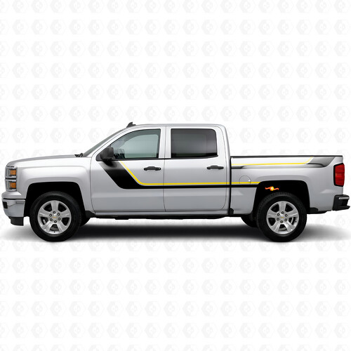 Sweeping Upper Accent Door & Bedside Vinyl Stripes for Chevrolet Silverado 1500 K2XX 2014-2019_1