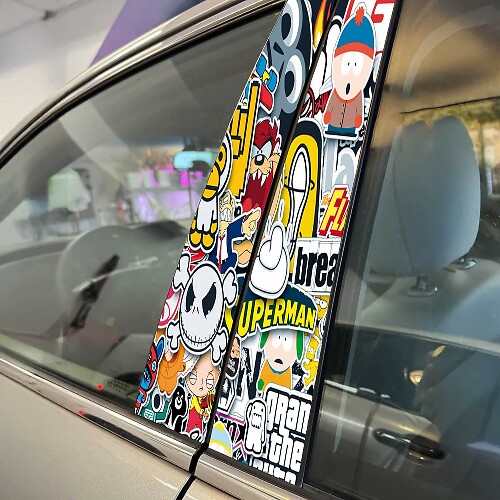 Sticker pack Pillar Doors Car Decal Vinyl Sticker Wrap
