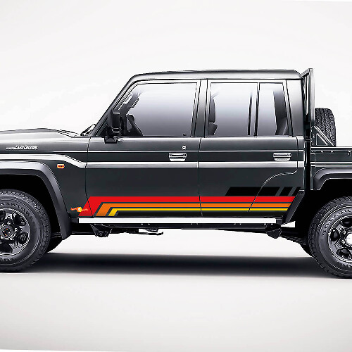 Jeu d’autocollants de décalcomanies latérales rétro à rayures géométriques pour Toyota