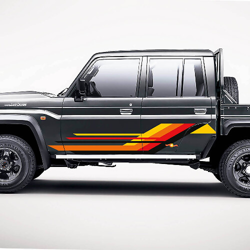 Abstrak Geometris Retro Pita Sisi Pintu Kit Stiker Decal untuk Toyota