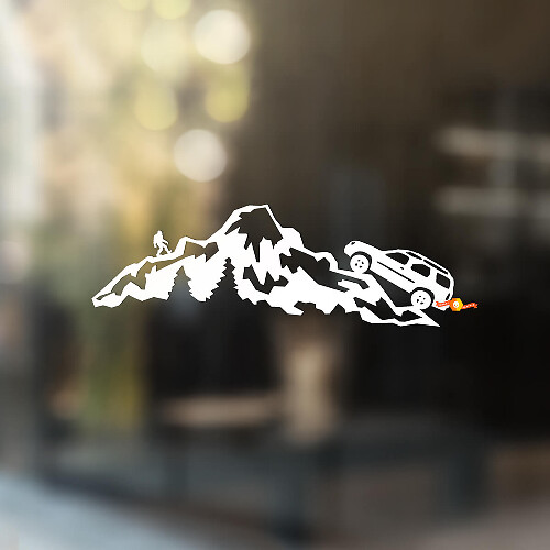 Bigfoot Mountains Window Vinyl Decal For Nissan Xterra