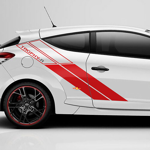 Rear Side Stripes Renault Megane 3 RS Trophy R Vinyl Decals Stickers
