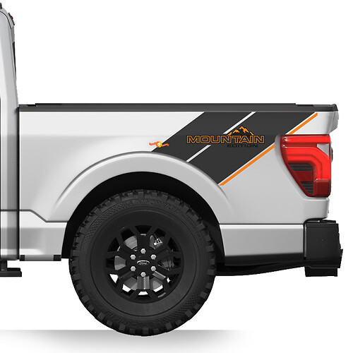 Bed Side Mountains Vinyl Decals Stickers Graphic for Ford F150
