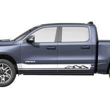 Side Rocker Panel Stripes Mountains for Dodge RAM 1500 REV Vinyl Decals Stickers Graphics
 3