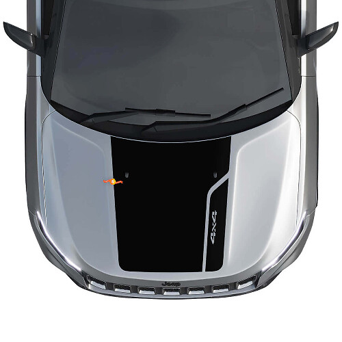 4x4 Blackout Style Hood Vinyl Decal for Jeep Compass