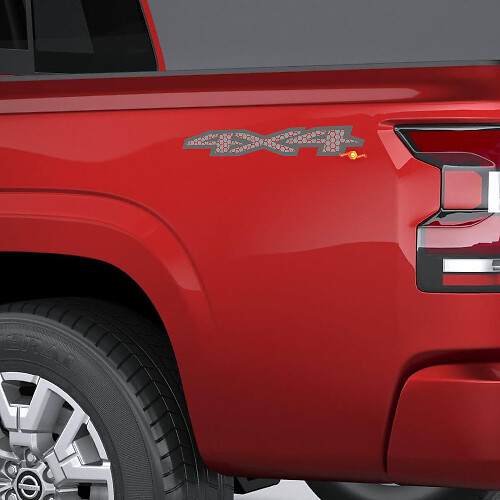 4x4 Honeycombs Decal for Side Bedside Nissan Frontier Sticker Graphic