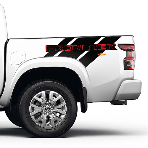2X Nissan Frontier Truck Bed Car Vinyl Both Side Stickers Decals Graphics 2 Colours 1